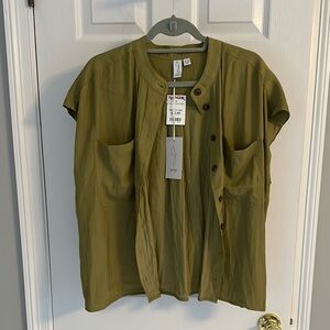 Joie Olive Button-Up Shirt
